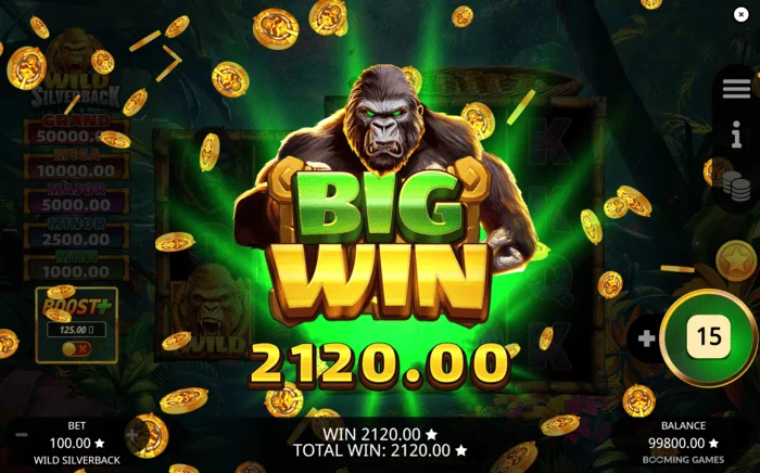 Wild Silverback - grote winst met verzamelde munten